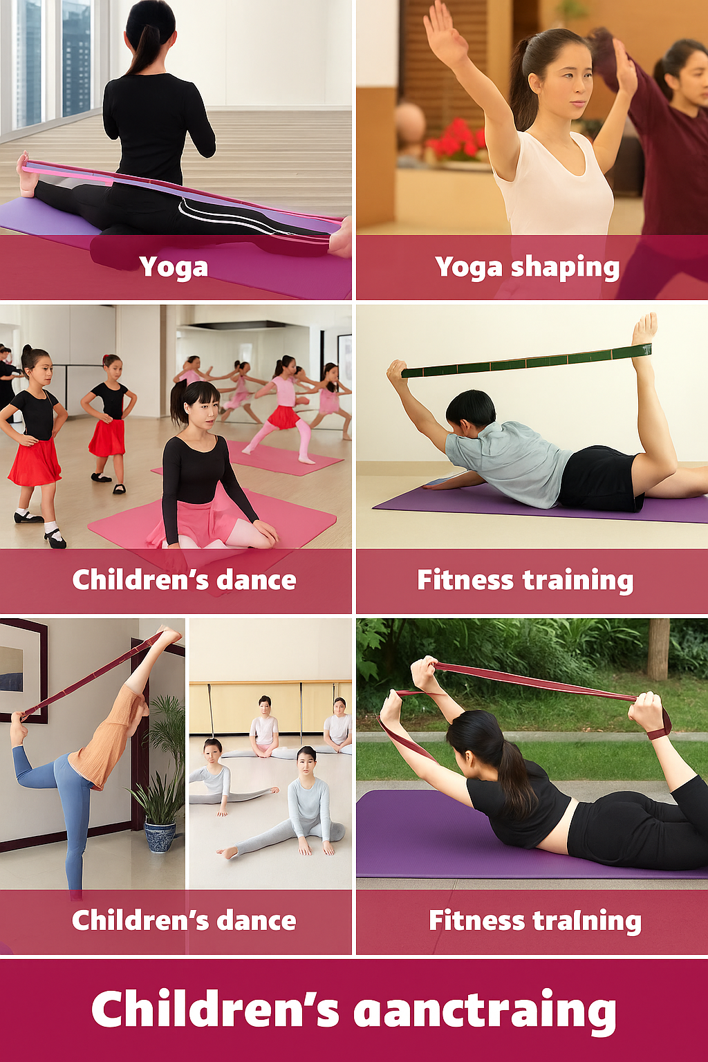Banda Elástica de Resistencia Multifuncional – Yoga, Danza y Rehabilitación